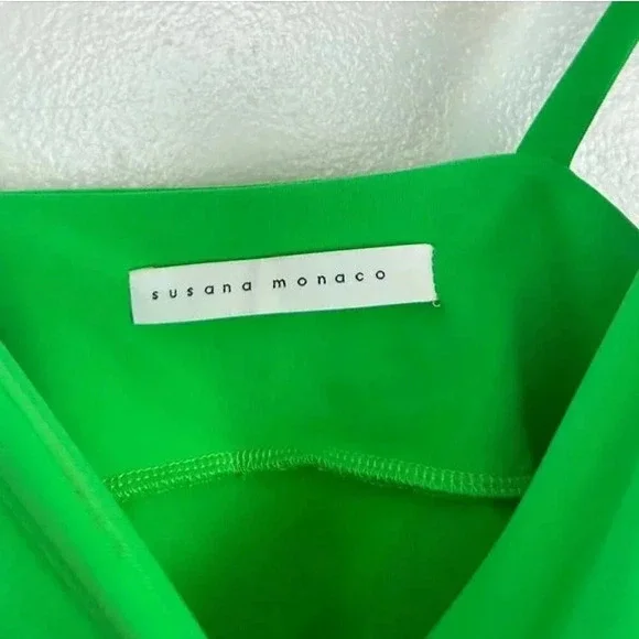 Susana Monaco Sweetheart Neck Camisole in Zing Green, Size S - Picture 4 of 5